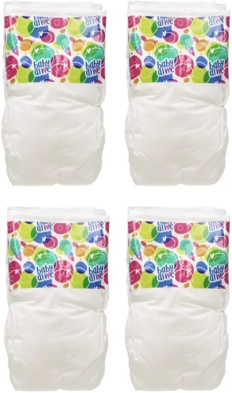 Doll Diaper Refill, 4-Pack Diapers Accessories for Baby Doll