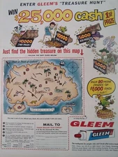 Gleem Toothpaste Print Ad Original Rare Vtg 1950s Contest Carnation Milk 