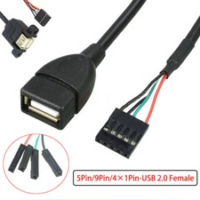 5Pin / 9Pin to USB2.0 Female Adapter Cable Computer Motherboard Extension Cables