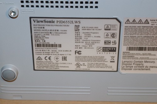 Viewsonic PJD6552LWS Short Throw HDMI Projector. Please Read the Description - Picture 9 of 12