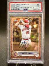 2022 Topps Gilded Collection Mike Trout Gold Etch Autographs Rose Gold /25