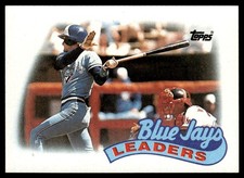 1989 Topps Blue Jays Leaders - Kelly Gruber Toronto Blue Jays #201