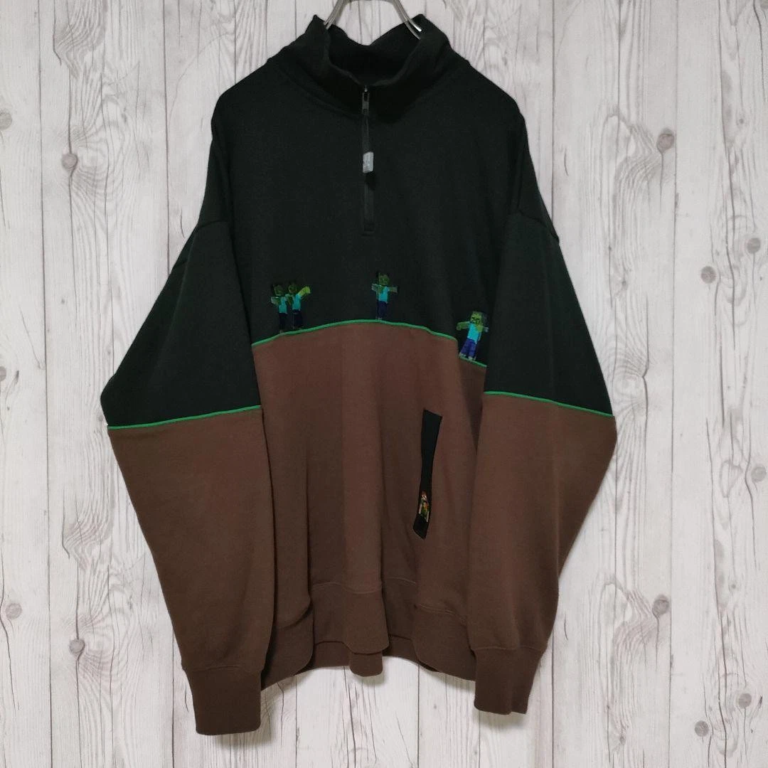 VETEMENTS Felpa Graniph Mezza Zip Ricamo Personaggio L Uomo JPN Edizione Limitata Rara