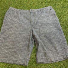 ONeill Mens Grey Grid Plaid Hybrid Walk Shorts Size 34 Casual Surf Beach Wear