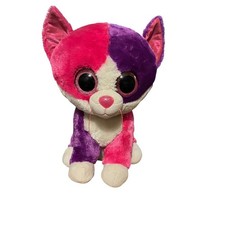 Ty Beanie Boos Pellie Cat 17” Large Plush Pink White Glitter Eyes