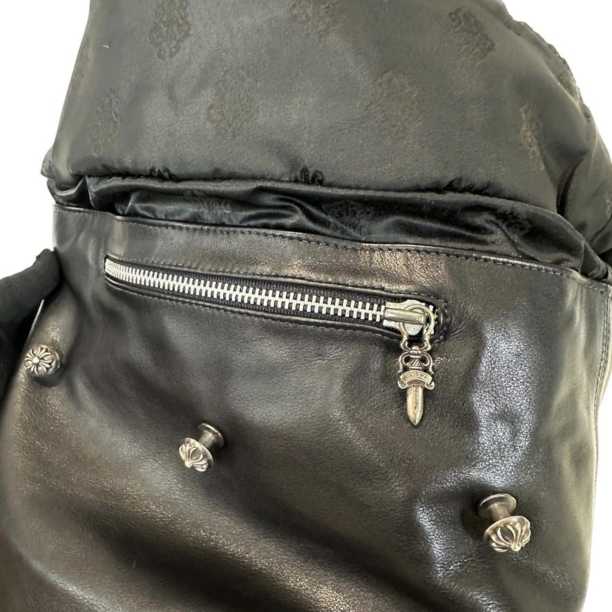 Extremely Rare ◇ Chrome Hearts Drawstring Pouch Crossball Black image 9