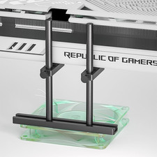 GPU Support Bracket Dual Brace: Fan Mounting Adjustable Aluminum Graphics Card G