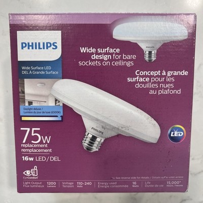 *NEW* Philips LED Non-Dimmable Wide Surface Light Bulb 75w Daylight Deluxe