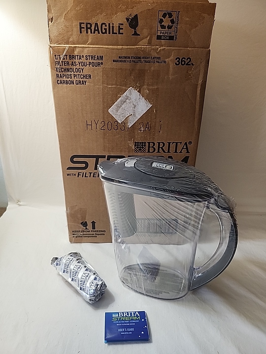 Brita STREAM Filter as you pour Rapids 10 Cup Pitcher carbon