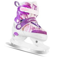 LEVYTEMP Adjustable Ice Skates for Kids Boys Girls - Warm Fleece Lined, 4 Size A
