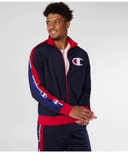 Champion Men's Tracksuit Set Navy Red Small Jogger 100 Polyester Jacket Pants