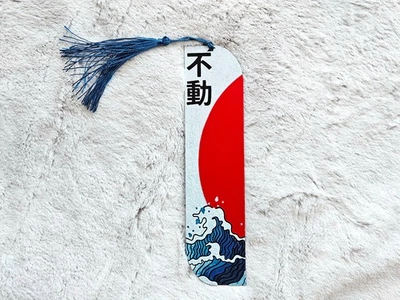 SUSSEX 3D Unshakable Bookmark – Japanese Wave & Rising Sun Design with Tassel