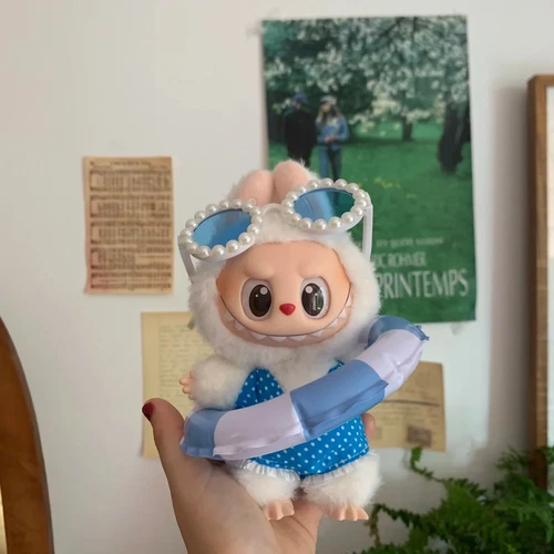 Juego de 3 piezas de ropa hecha a mano para muñeca Labubu 17 cm ropa de vacaciones sin muñeca - Imagen 3 de 11