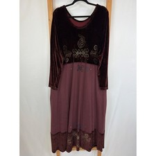 Blue Fish Red Screen Print Mixed-Media Maxi Dress Size 2 XL XXL