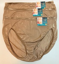 NWT 3 Vanity Fair Illuminations Hi Cut Panties 13108 Totally Tan Size 8/XL