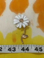 Sunflower Pin Brooch Enamel White Gold Tone Daisy Flower Fashion Jewelry New