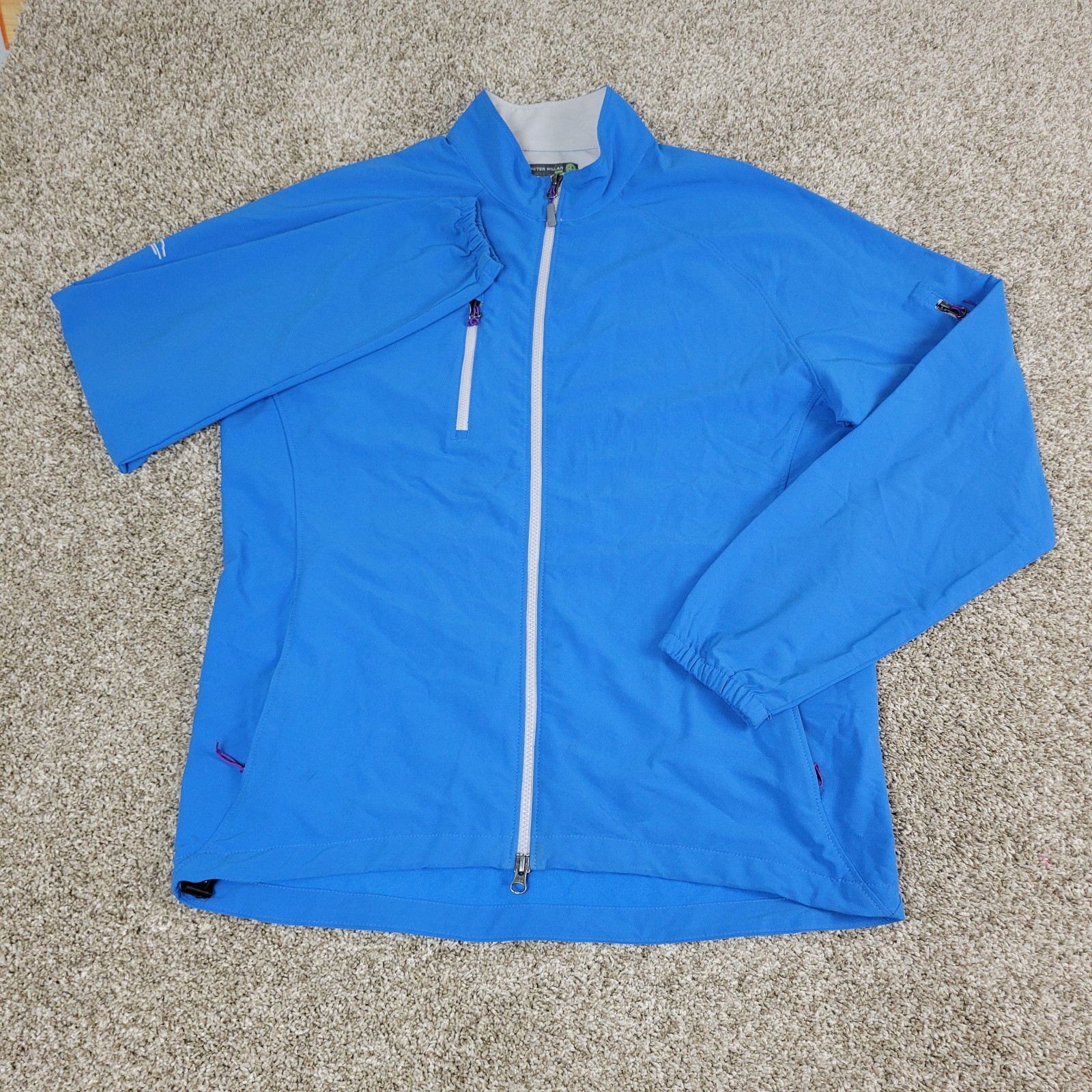 Peter Millar Wind Mens Medium Solid Blue Stretch … - image 2