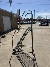 Uline H-5073A-10 Rolling Ladder Narrow Aisle 5 Step 10" Platform 50" Top Step