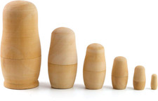 6 Set Plain Nesting Dolls DIY Kids Blank Nesting Dolls Unpainted