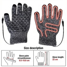 Winter Electric Heated Gloves USB Heating Hand Warm Windproof Thermal Gloves 