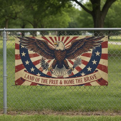 Patriotic Eagle American Flag Banner