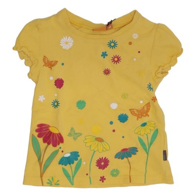 Non Stop, T-shirt, Größe: 86, Gelb/Mehrfarbig, Baumwolle, Blumen, Mädchen #OPm