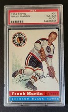 1954-55 Topps Hockey #30 Frank Martin PSA 8 (OC) NM-MT
