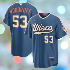 Men's Brewers #53 Brandon Woodruff 2026 City Connect Cool Base Jersey Stitched