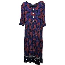 Vintage 80s 90s Rabbit Rabbit Rabbit Designs Multicolor Floral Dress Size 6