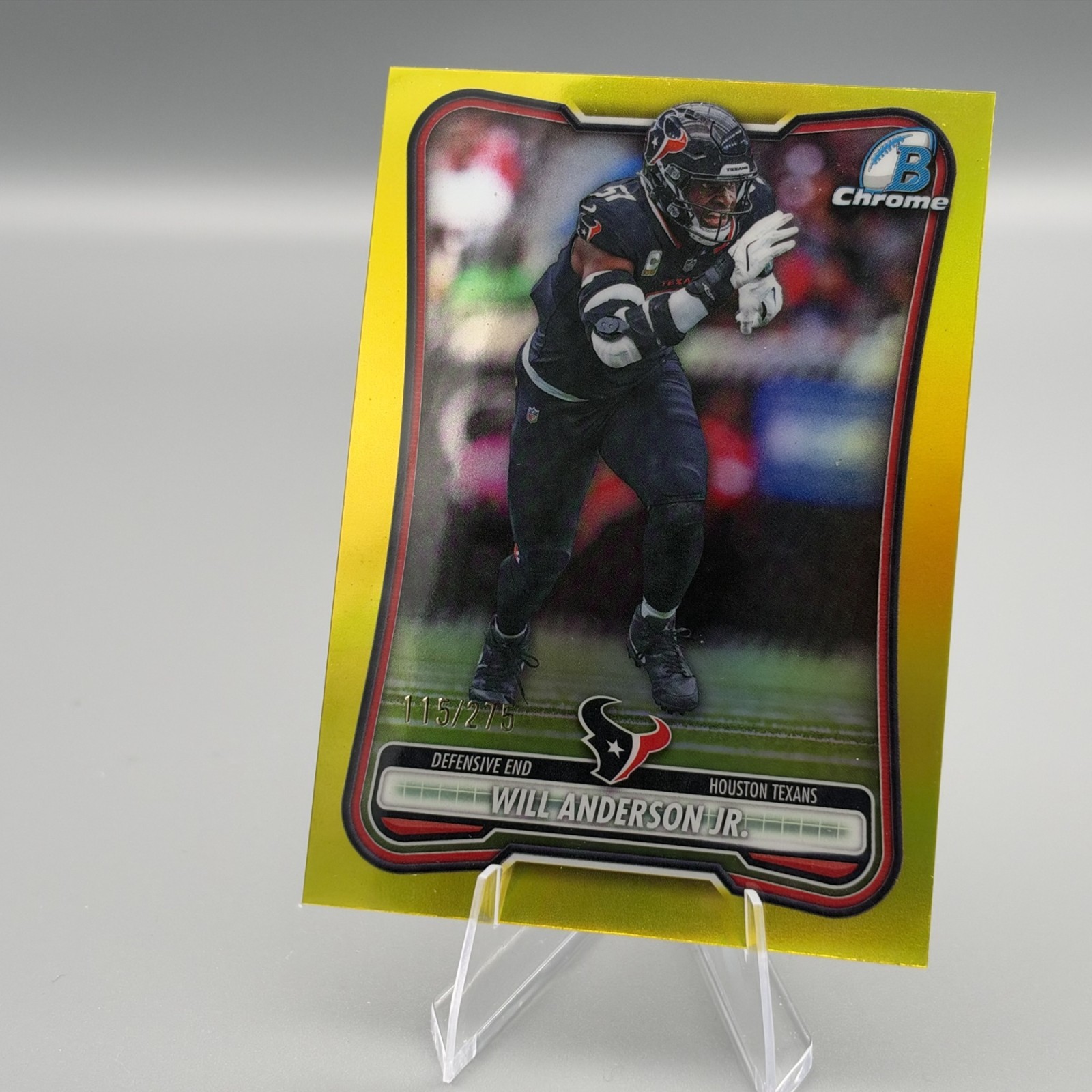 2026 Bowman Chrome Will Anderson Jr. Yellow Refractor /275 #BCV-42 Texans