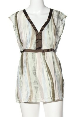 DRANELLA ärmellose Bluse Damen Bluse Gr. DE 36 wollweiß-khaki-pink Casual-Look