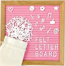 My Feltboard Pink Felt Letter Board Changeable Letters Oak Frame Mounting Hook