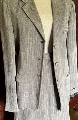 WEEKEND MAX MARA Leinen Kostüm Größe 42/44, 2 Pattentaschen auf Rockrückseite