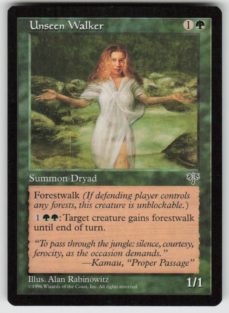 Unseen Walker Uncommon Mirage 249 MTG Lightly Played