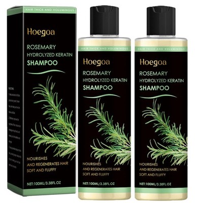 2PCS Organic Rosemary Hair Growth Shampoo with Hydrolyzed Keratin Anti Hair Loss
