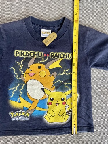Vintage 2000 Pokemon Pikachu Raichu Blue Shirt Nintendo Sz Youth Size 4 RARE - Picture 9 of 9