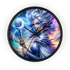 Home Decor Wall Clock Tempest Mage Storm Energy Artwork Digital