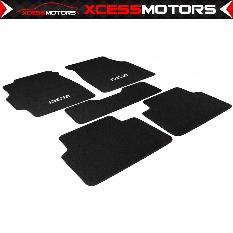 Alfombrillas de nailon negras con logotipo personalizado 94-01 Acura Integra DC OE Foto 2 de 4