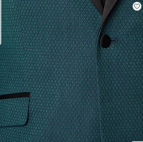 42 Long- J. Ferrar Mens Diamond Slim Fit Tuxedo Jacket- Teal - Picture 3 of 5