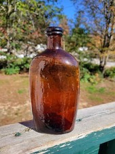 Stoddard Pint Seem Sided Whiskey Flask Applied Drippy Lip Bottle~AS IS
