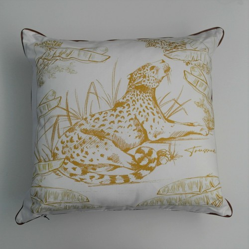 TRUSSARDI HOME1 CUSCINO ARREDO 60x60 CM "SAFARI SENAPE" cotone - Imagen 2 de 6