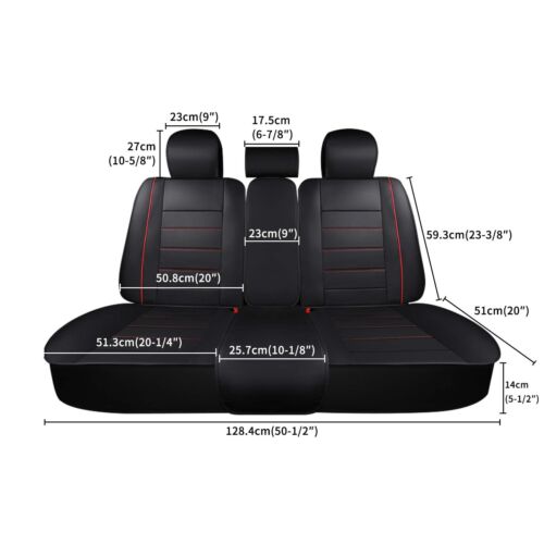 Universal 5 Seat Covers Auto Truck SUV Front & Rear Leather Full Set Protectors - Picture 12 of 48