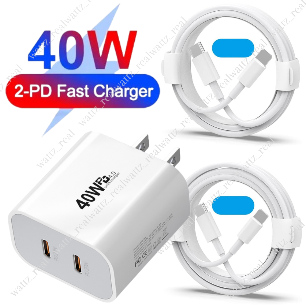 40W Fast Charger Block USB Type C Wall Power Adapter For iPhone 14 13 12 11 XR 8