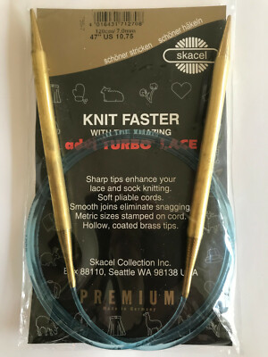 addi Turbo  LACE Circular Knitting Needles Skacel US 10.75 (7.0mm) 47 inch(120cm
