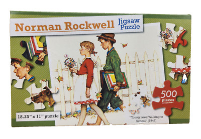 500pc Norman Rockwell Puzzle "Young Love: Walking To School" BRAND NEW ...