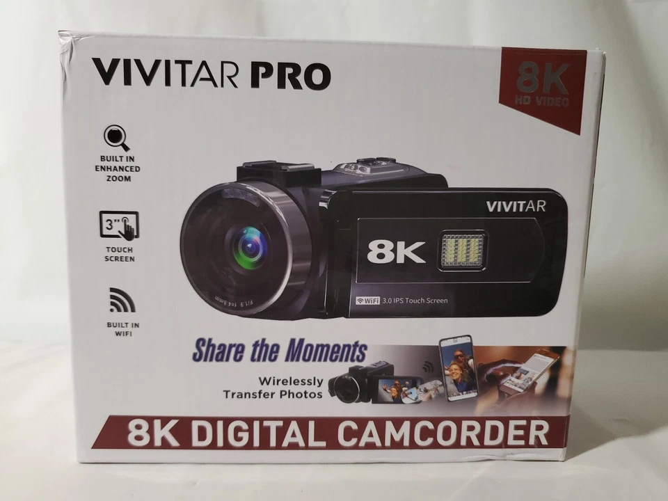 Vivitar Pro 8K HD Camcorder 3" Touch Screen-Built in WiFi-Zoom-HDMI Output - Image 2 of 4