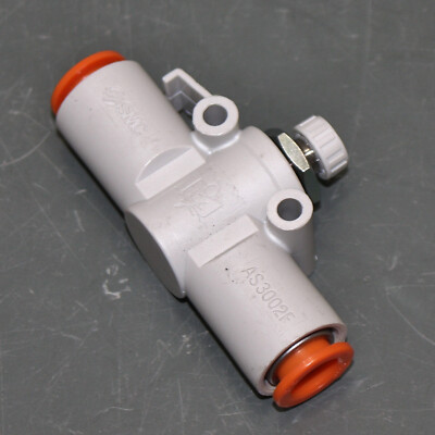SMC In-Line Speed Control Valve AS3002F-11, 3/8'' Tube Push To Connect Fitting