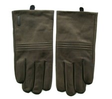 Calvin Klein Leather Gloves, Men's Touchscreen Glove with Bar Logo, 70
