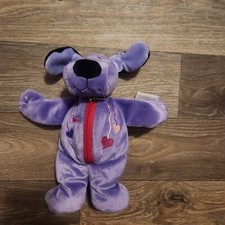 Vintage Rare Mary Meyer Heartstrings Stuffed Zipper Purple Dog Plush New