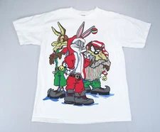 Looney Tunes 90s WB Crew Santa Hip Hop Single Stitch T-Shirt XL Double Sided